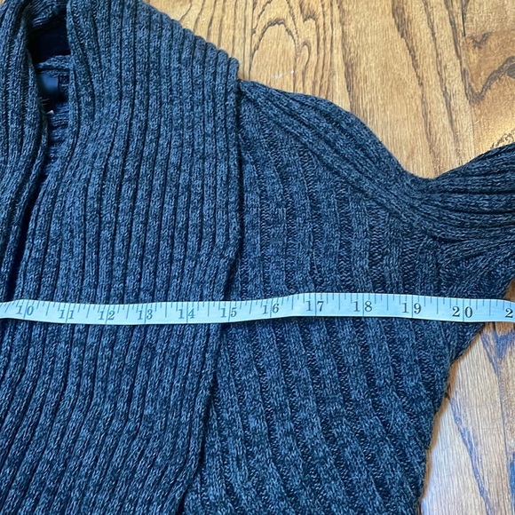 Line sz M medium chunky ribbed long open cardi sweater gray heather - Picture 9 of 10